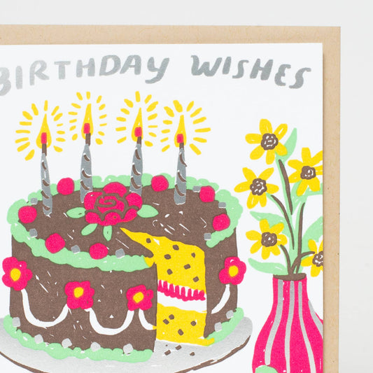 Birthday Wishes Cake Card By Phoebe Wall