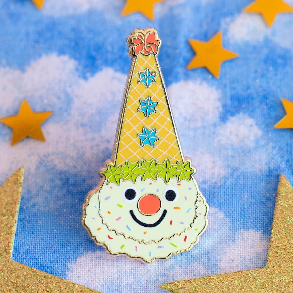 Ice Cream Clown Enamel Pin