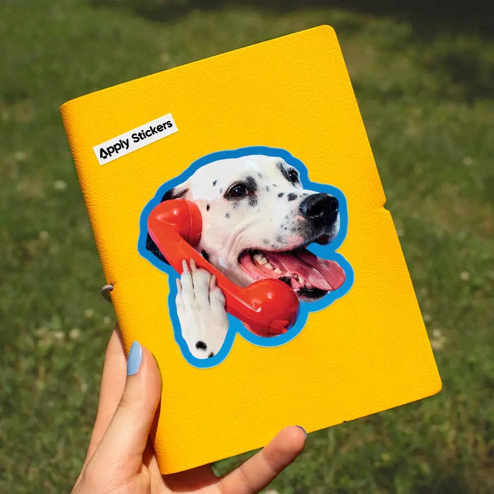 Dalmatian Phone Call, Toiletpaper Die-Cut Vinyl Sticker,