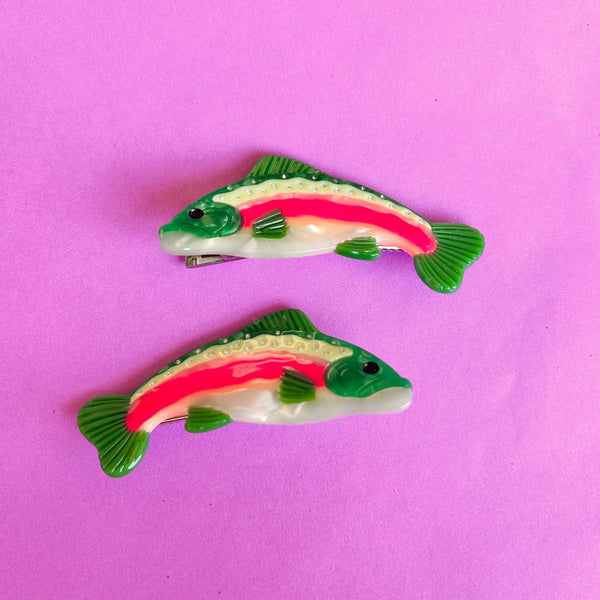 Rainbow Trout Hair Claw Clip