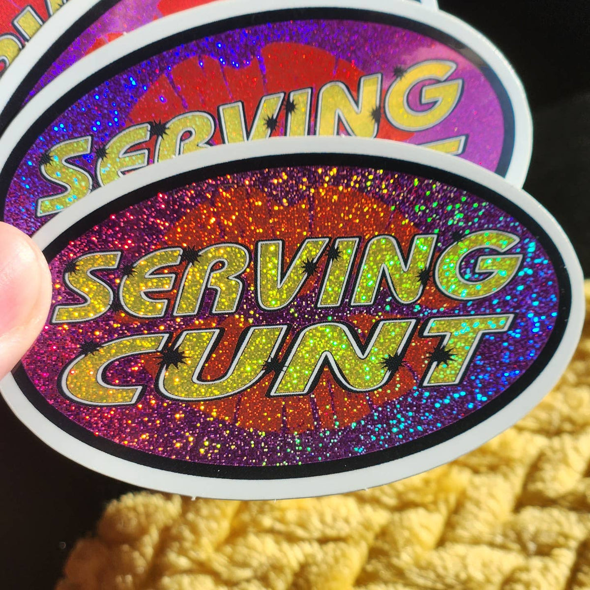 Serving Cunt Sticker Glitter