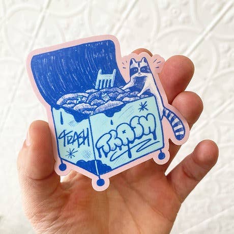 Treasure Hunter Raccoon Trash Sticker
