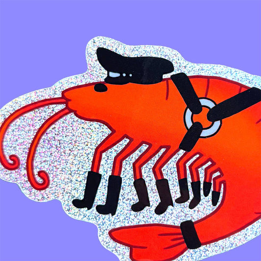 Shrimp Daddy Glitter Sticker