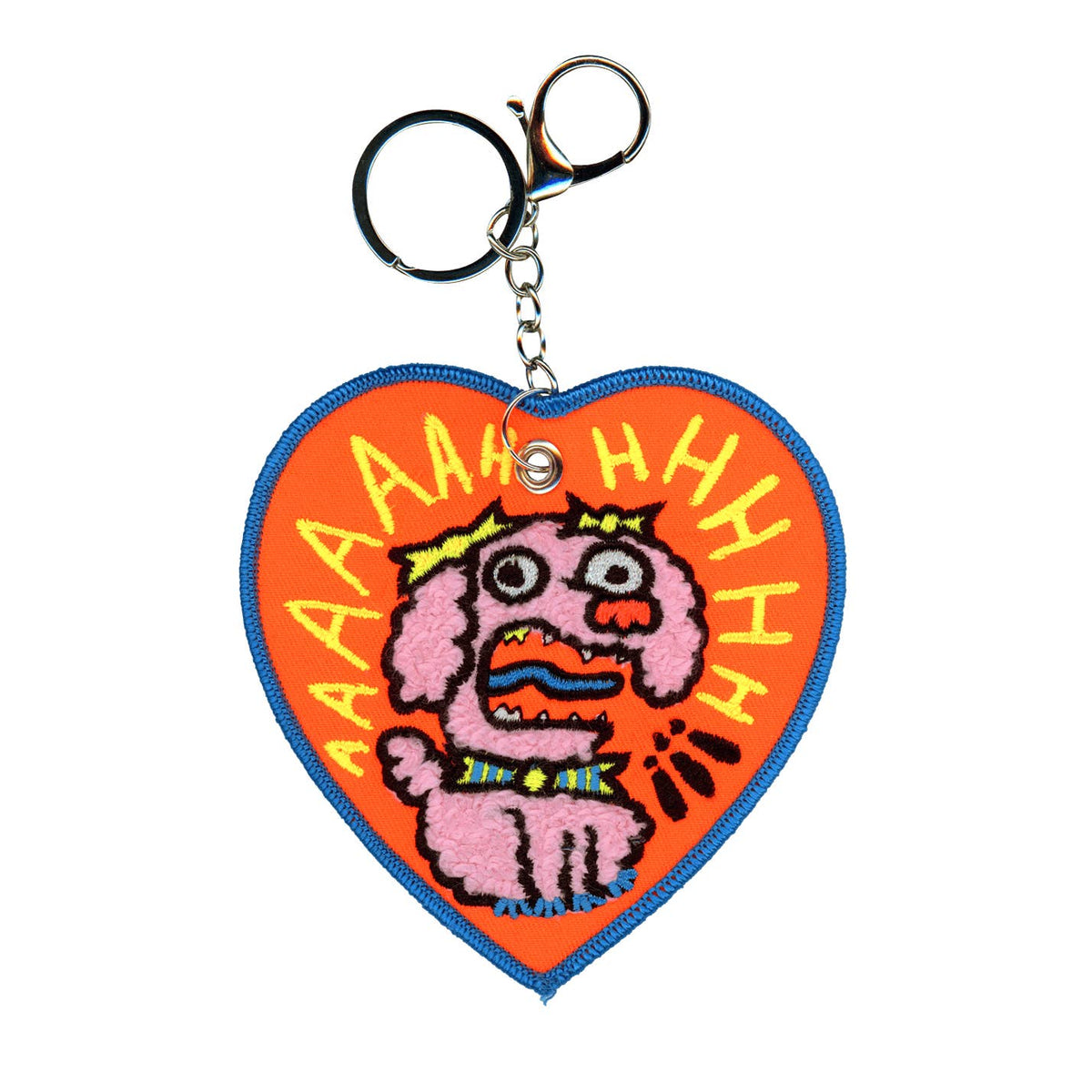Paws Off! Embroidered Bag Charm / Keychain