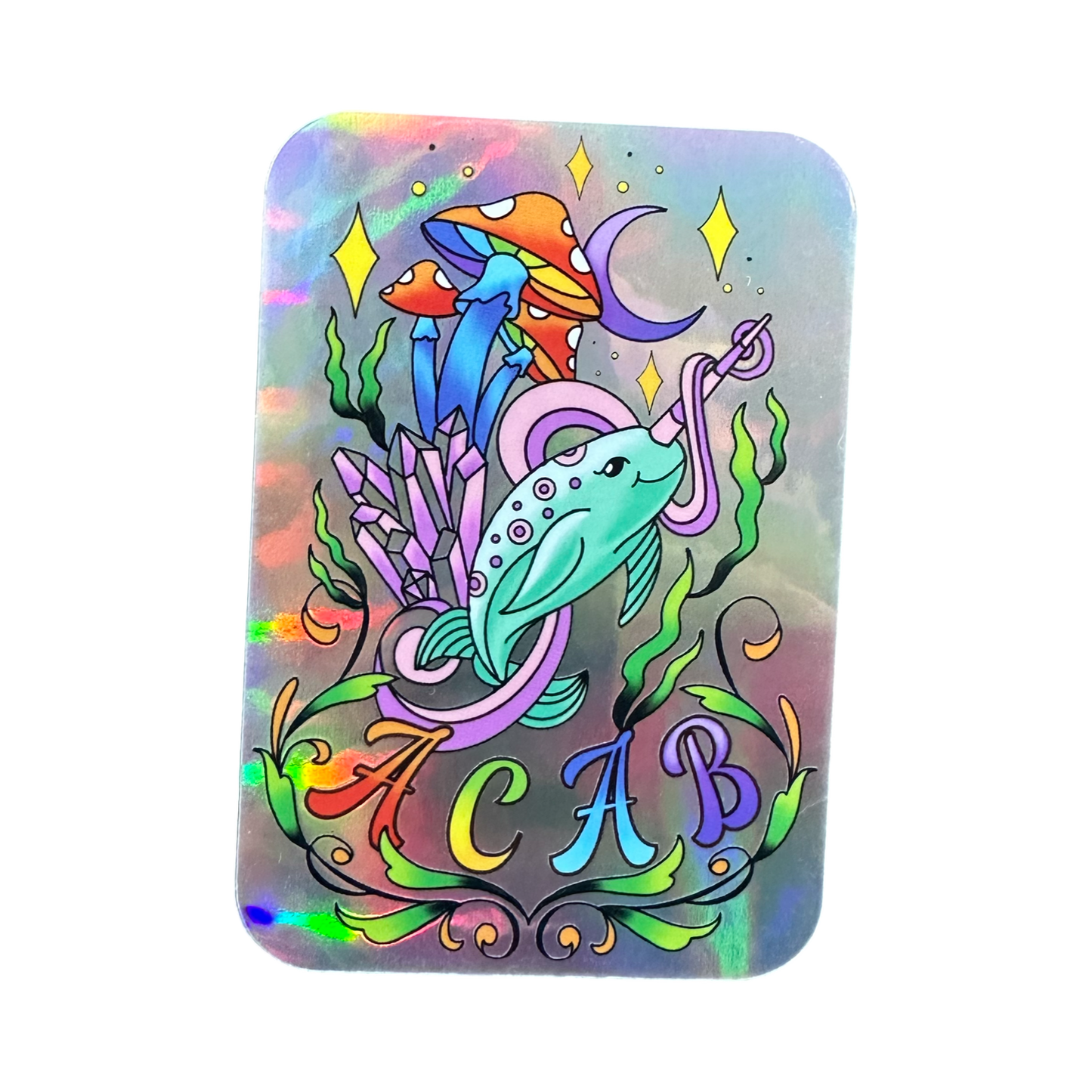 Holographic Narwhal Sticker