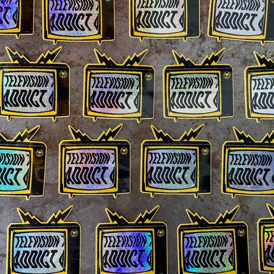 Television Addict - Glitter Sticker