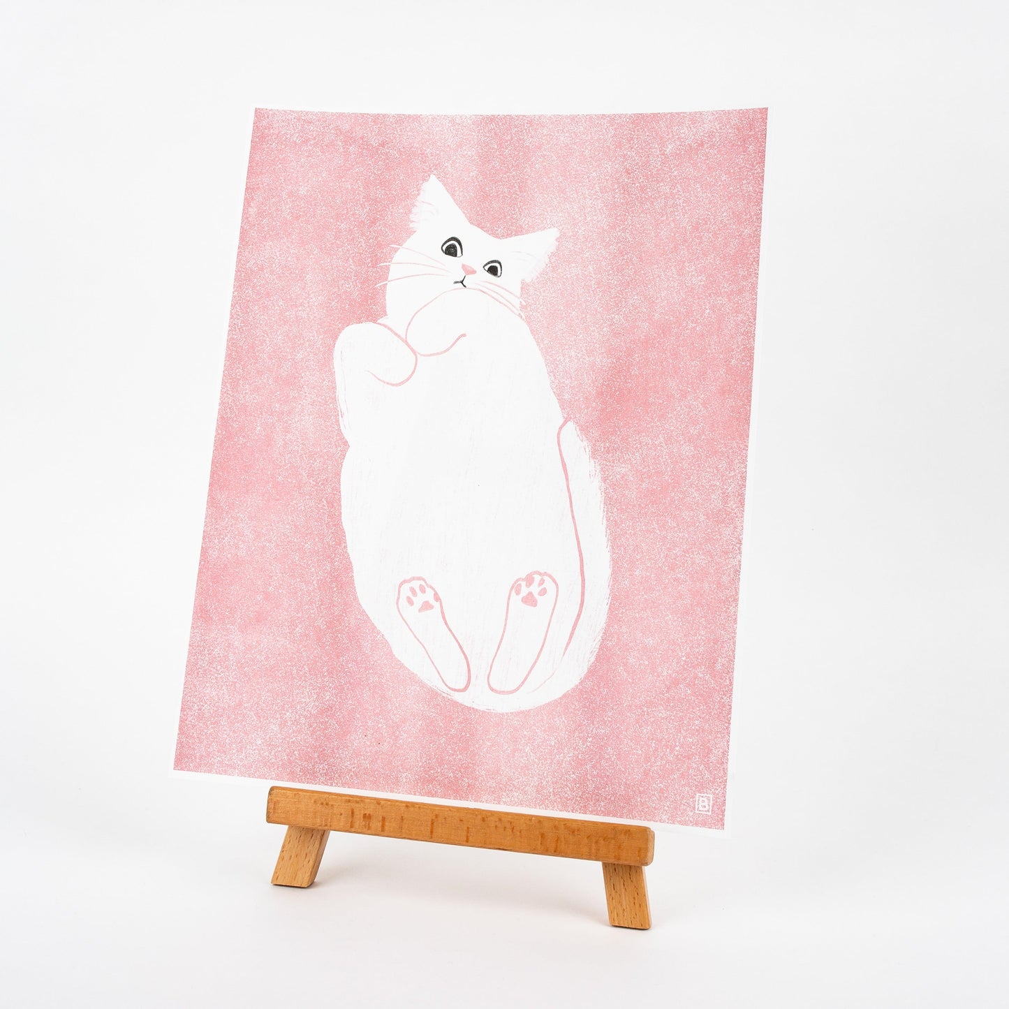 Cat on Glass- Risograph Print