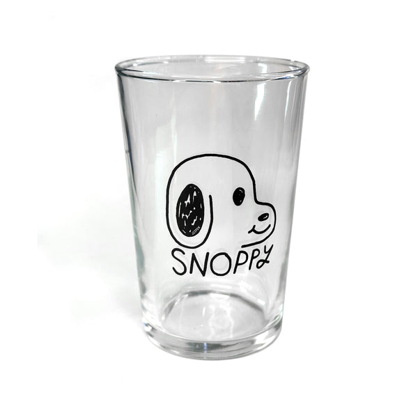 Snoopy eating sundae juice glass