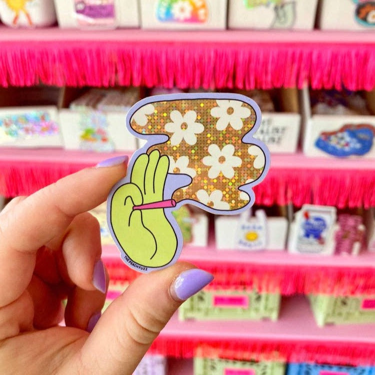 Flower Power - Glitter Sticker