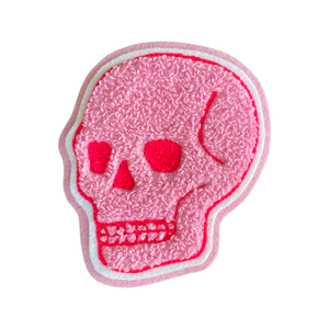 Pink Skull - Chenille & Chainstitch Patch