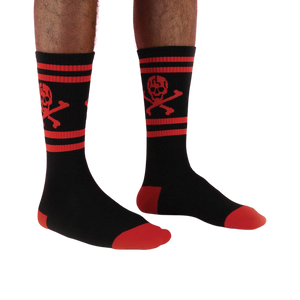 Red Skull and Crossbones Socks