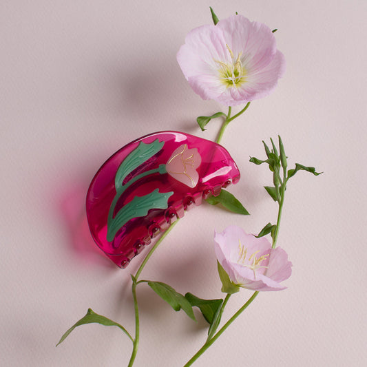 Mexican Primrose Hair Claw Magenta