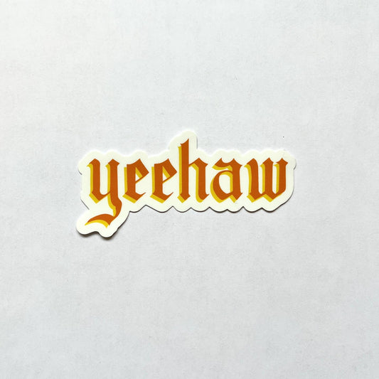 Yeehaw Orange Sticker (big)