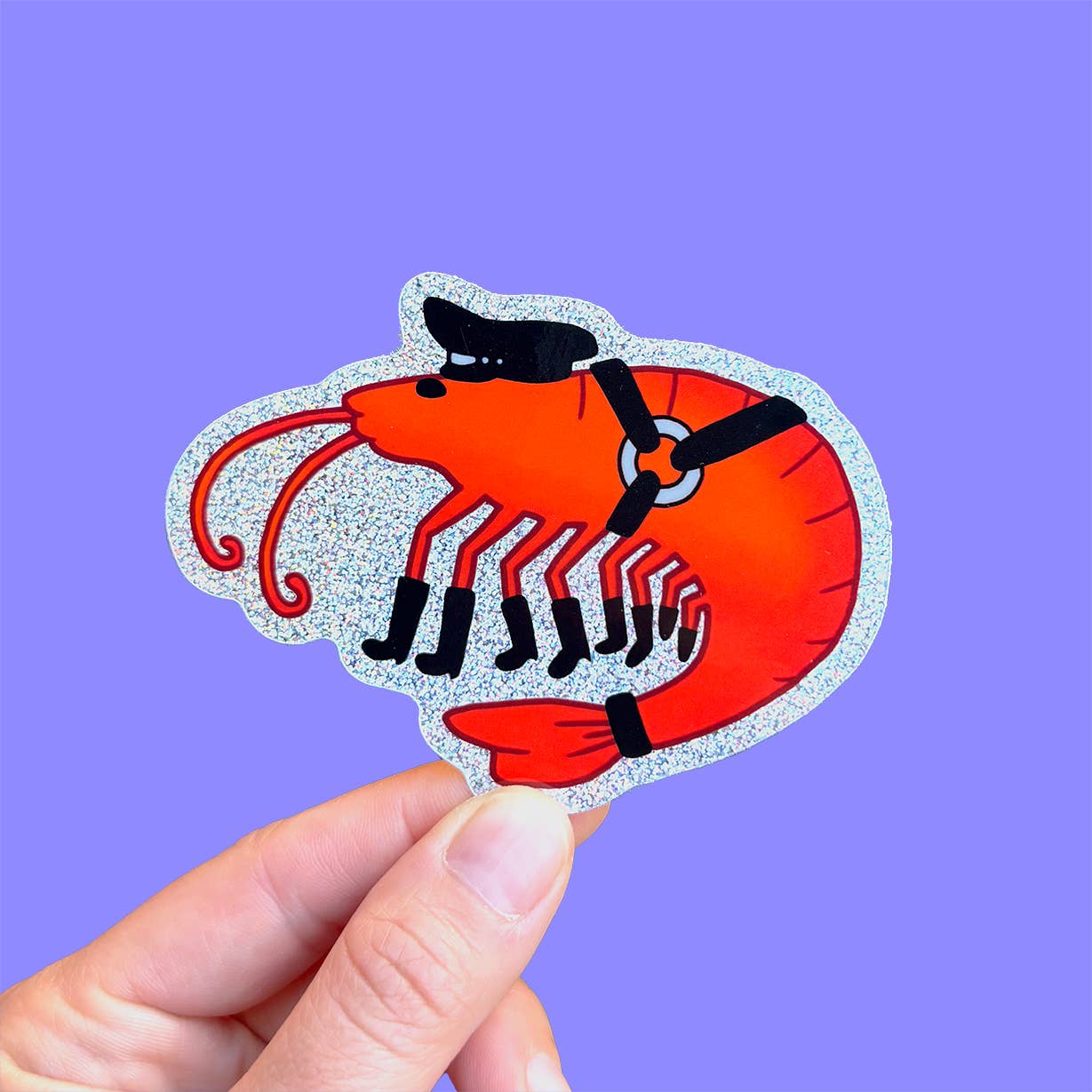 Shrimp Daddy Glitter Sticker