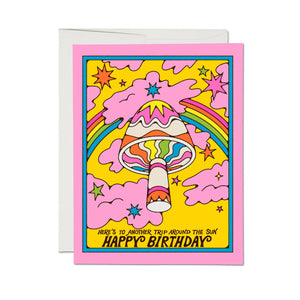 Another Trip Around the Sun Mushroom Birthday Card