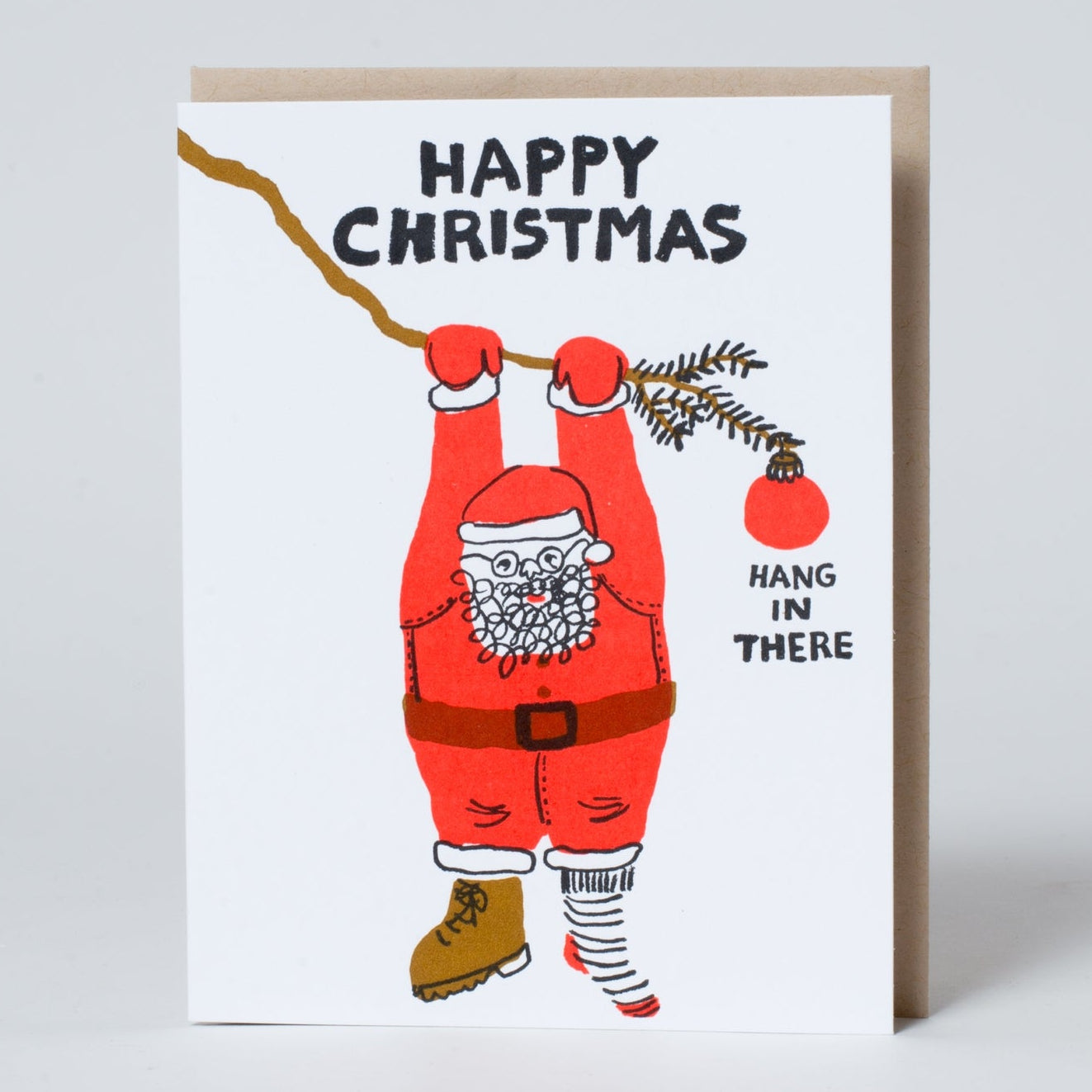 Hang In There Santa Holiday Card