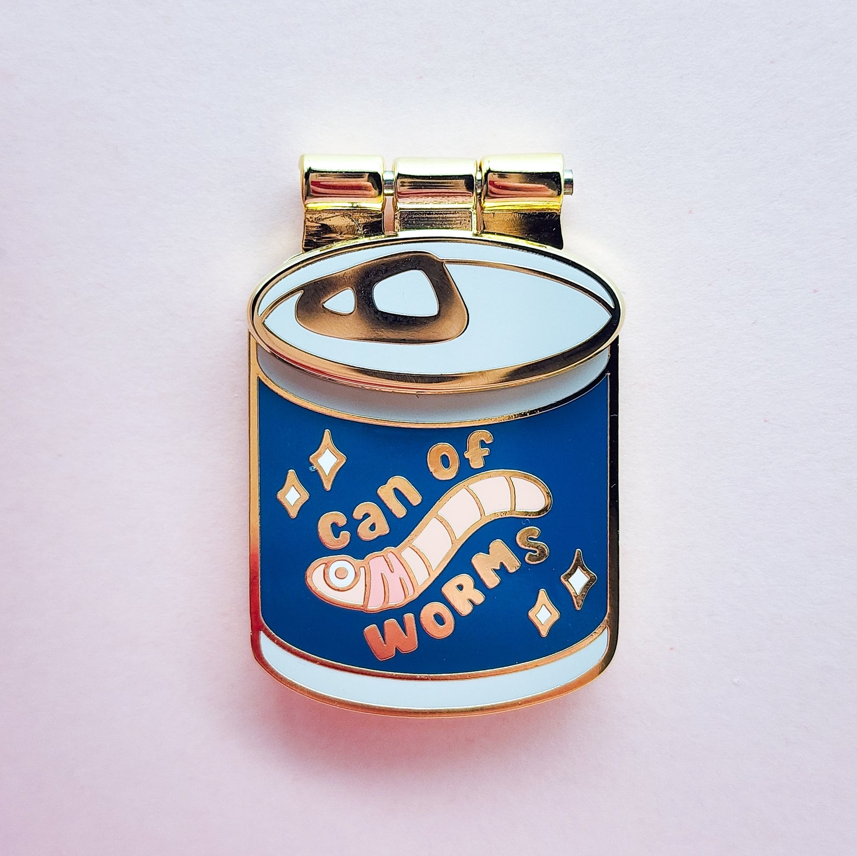 Can of Worms Hinged Enamel Pin