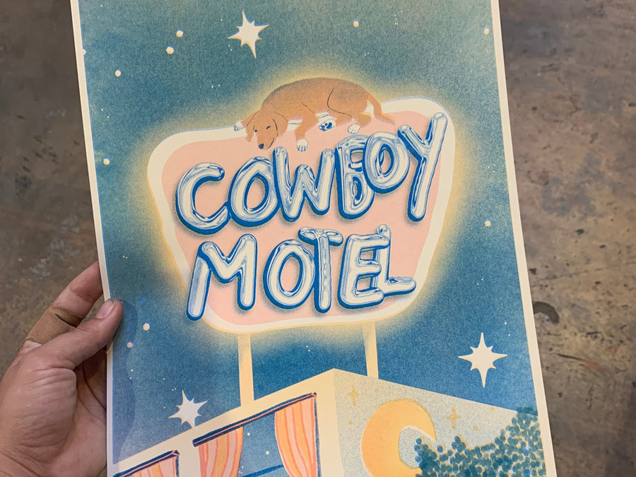 Cowboy Motel - Risograph Print