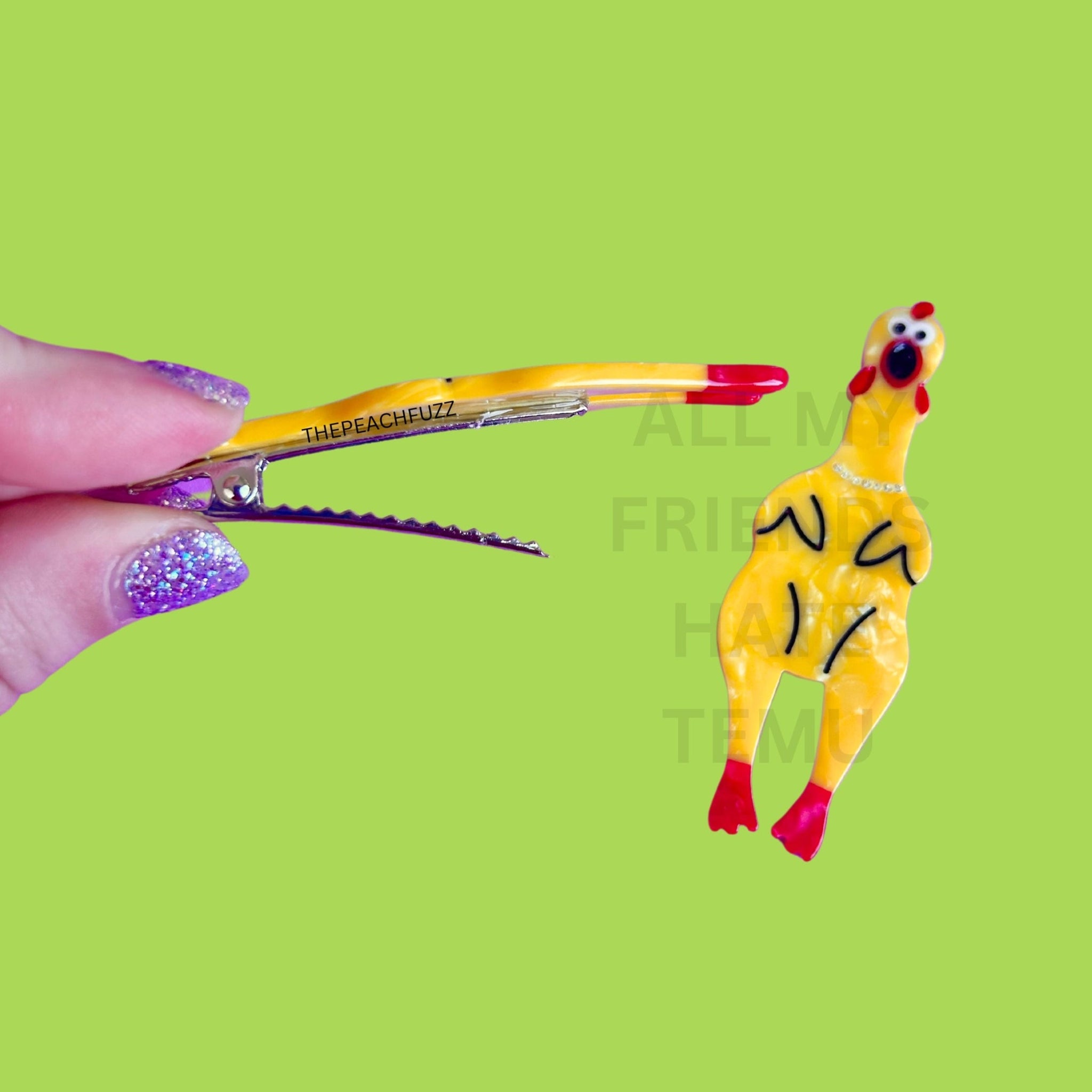 Chicken Themed Razor Rubber Chicken Hair Clip Set - World Famous Original