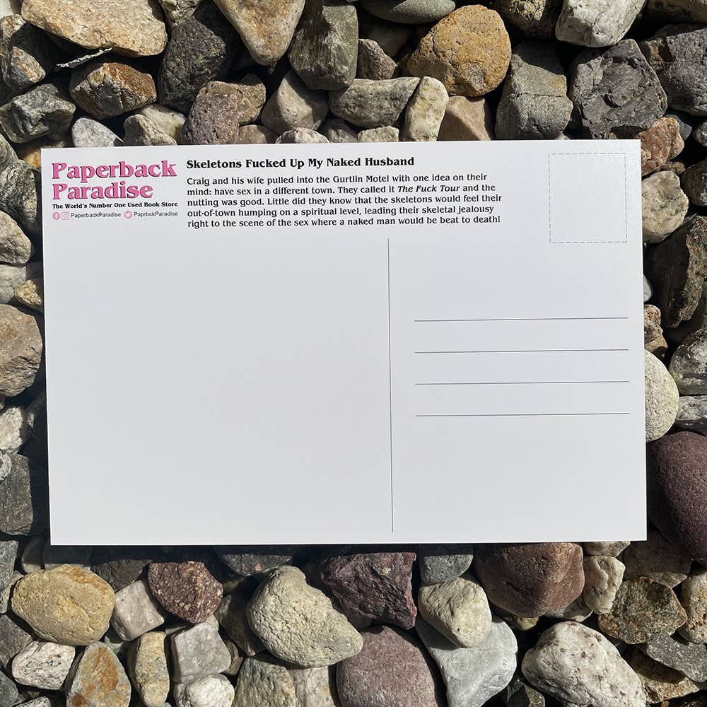 Skeletons Fucked Up My Naked Husband Postcard