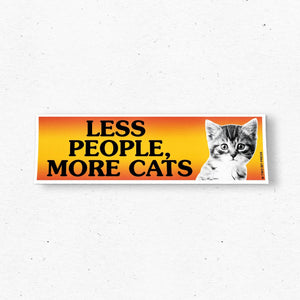 Less People More Cats Bumper Sticker
