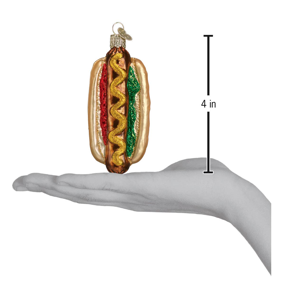 Hot Dog Glass Ornament