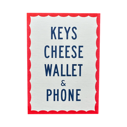 Keys Cheese Wallet & Phone Mini Riso Print