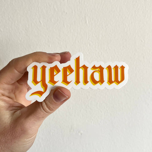 Yeehaw Orange Sticker (big)