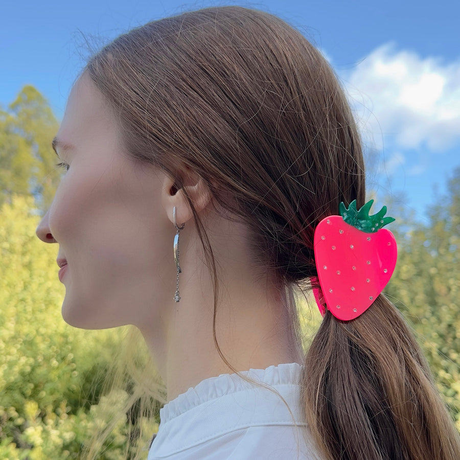 Neon Strawberry - Hair Claw