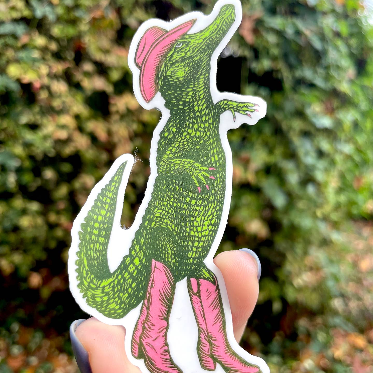 Cowgirl Alligator Sticker