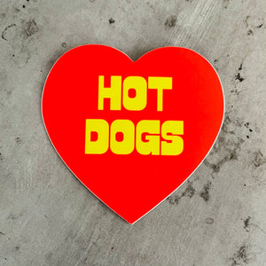 Hot Dogs Heart Sticker