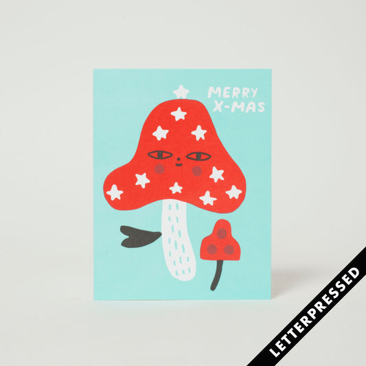 Suzy Ultman Merry X-Mas Mushrooms Card