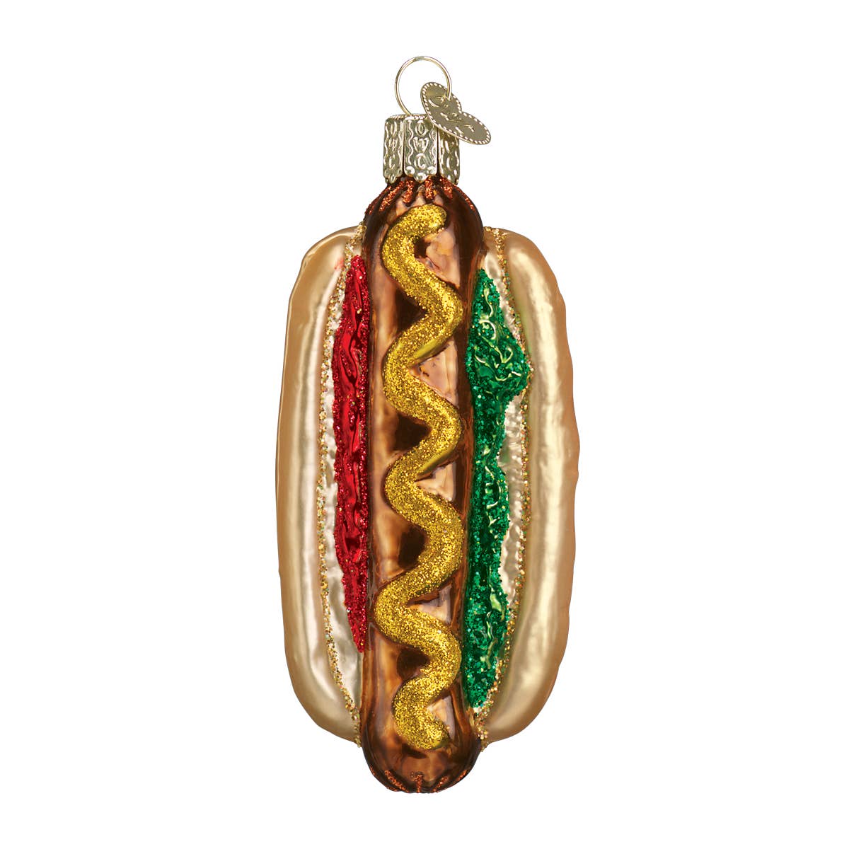 Hot Dog Glass Ornament