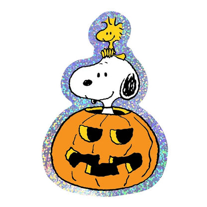 Pumpkin Snoopy Glitter Holographic Die-Cut Sticker