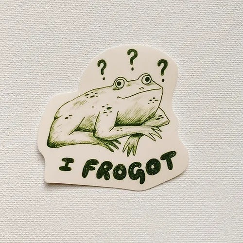 I Frogot Frog Sticker