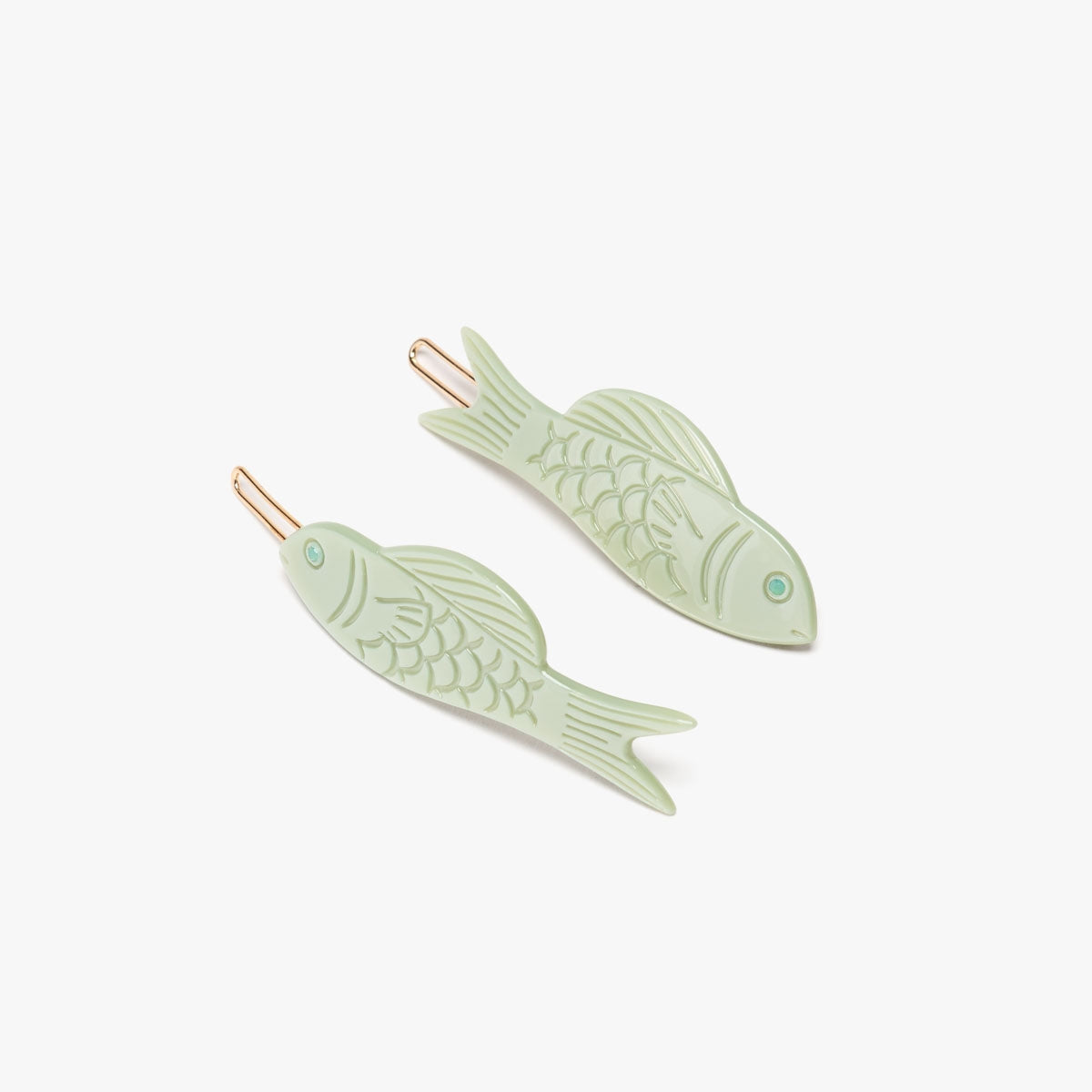 Jade Fish Barrette Set Jade Fish Barrette Set