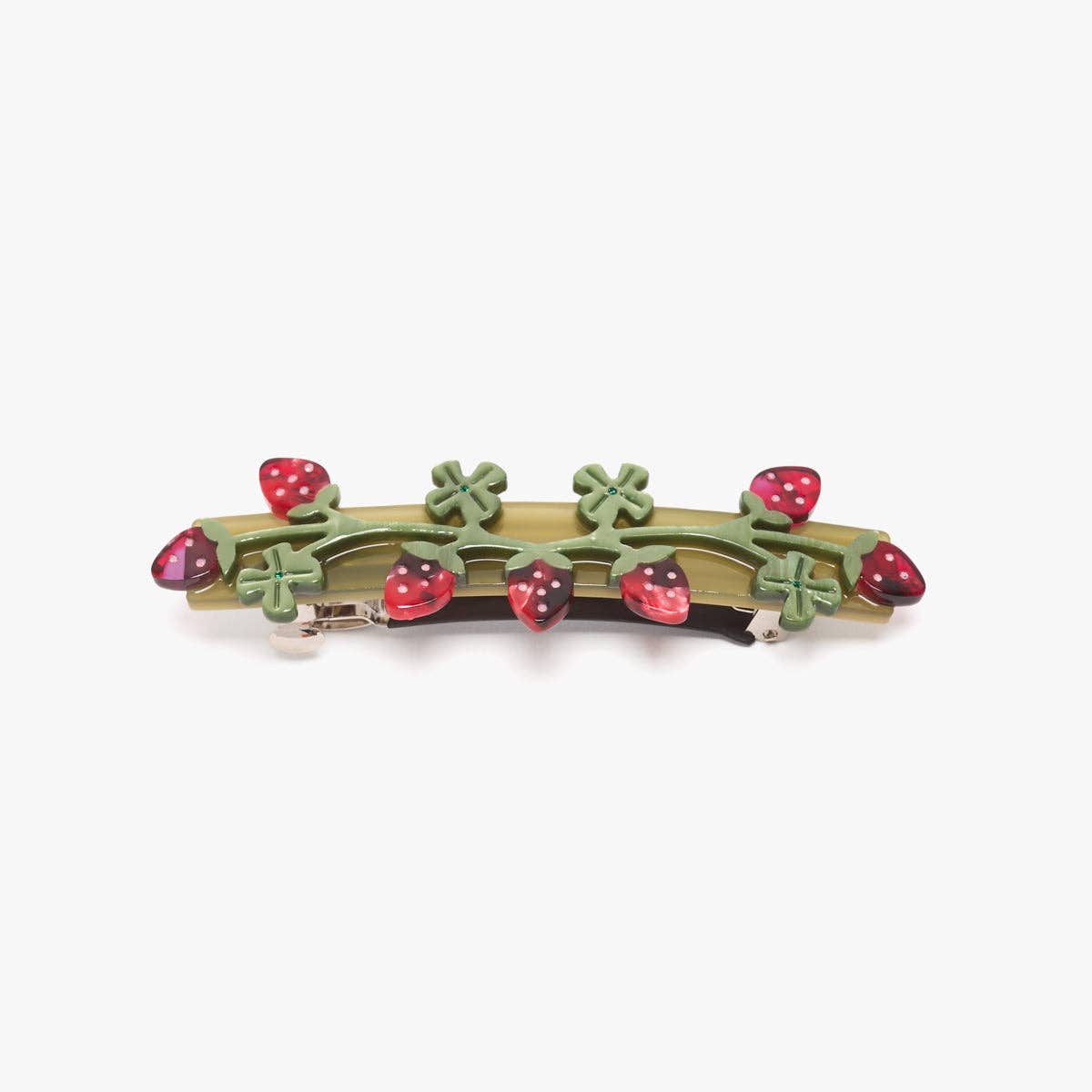 Wild Strawberry French Barrette Acetate Hair Clip Accessory