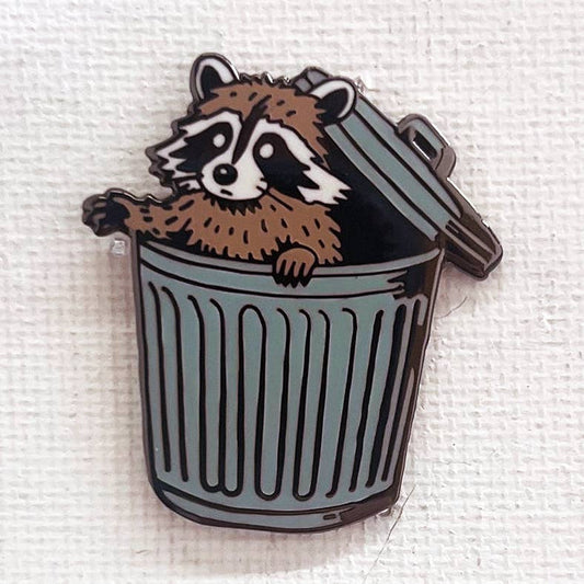 Raccoon In Trash Enamel Pin