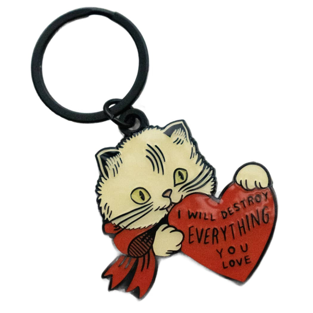 I Will Destroy... Cat Keychain