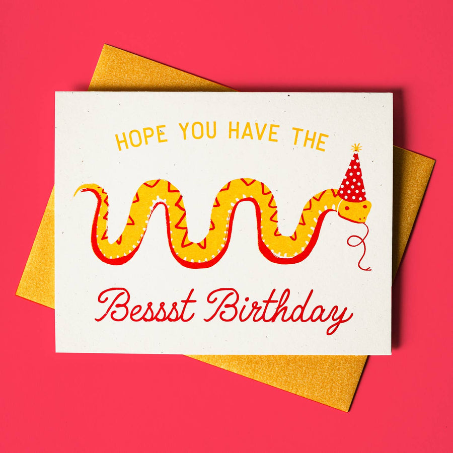 Bessst Birthday Snake - Risograph Card