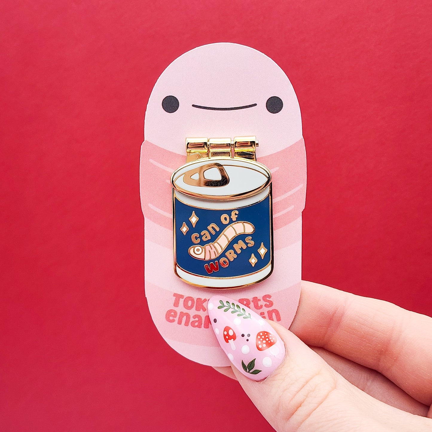 Can of Worms Hinged Enamel Pin