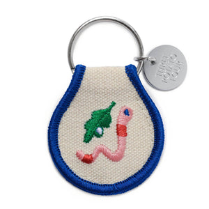Worm Embroidered Keychain