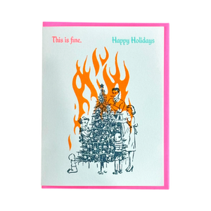 This is Fine Happy Holidays Christmas Card