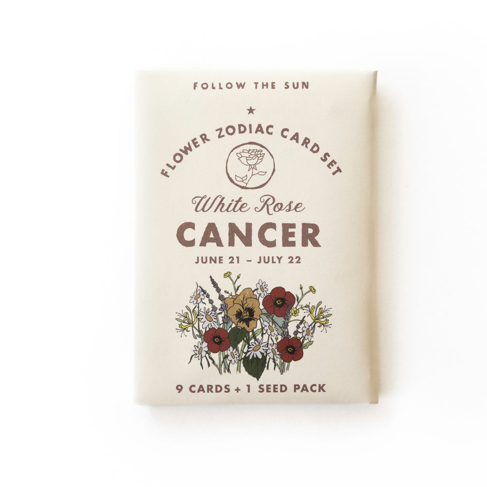 FLOWER ZODIAC STICKER CARD SET - CANCER (JUNE 21 - JULY 22)