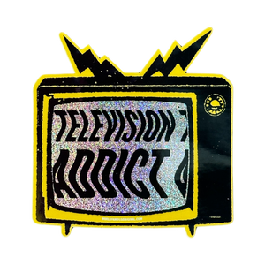 Television Addict - Glitter Sticker