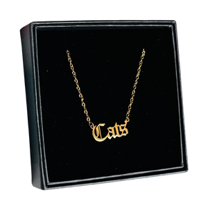 Cats - word necklace gold