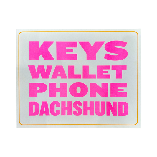 Keys Wallet Phone Dachshund Riso Print