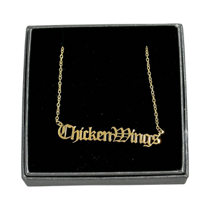Chicken Wings word necklace gold