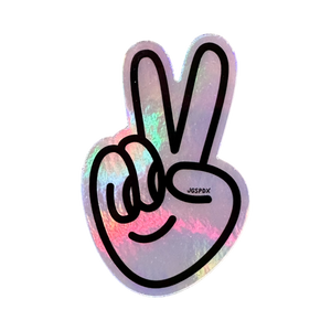 Peace Hand Holographic Sticker