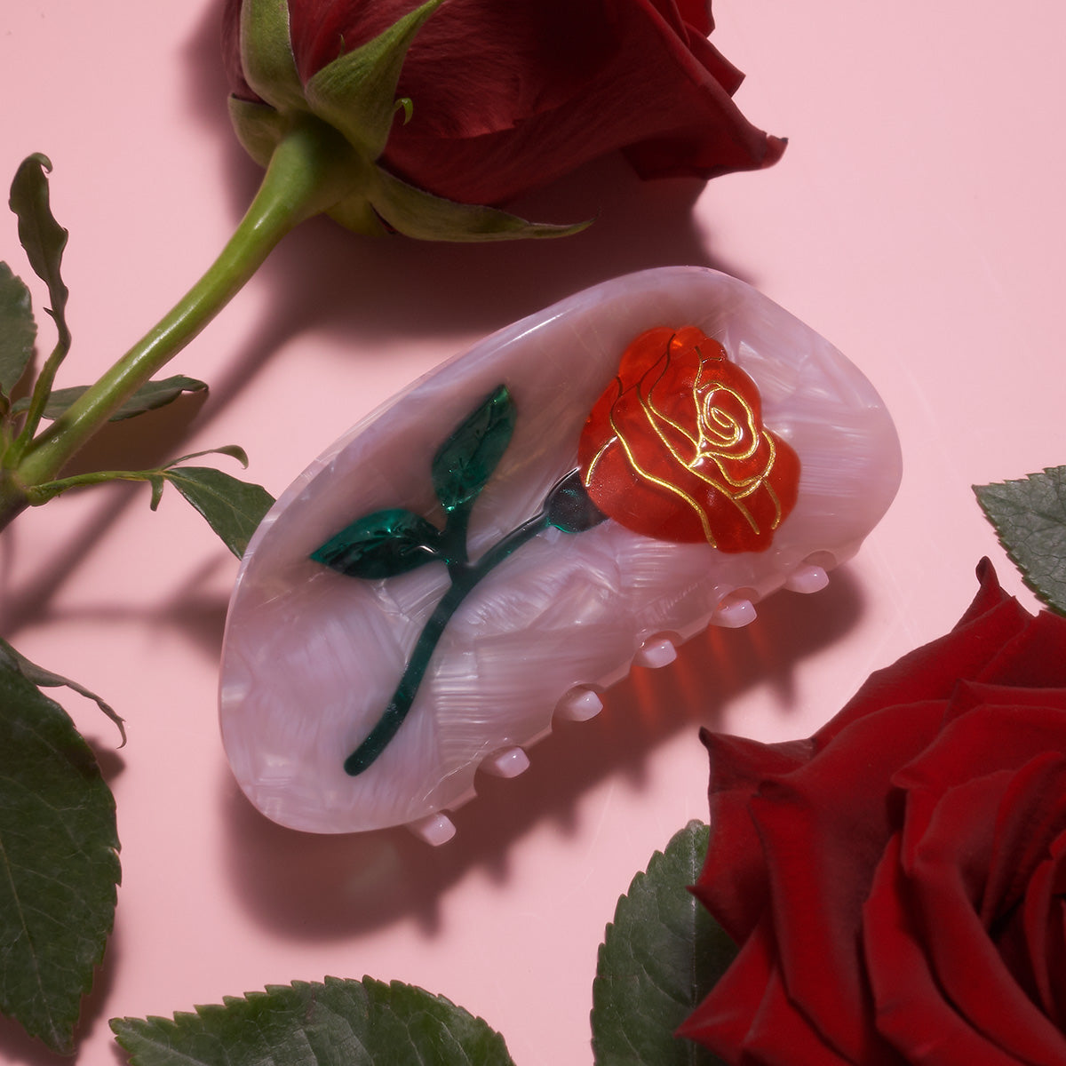 Red Rose Hair Claw